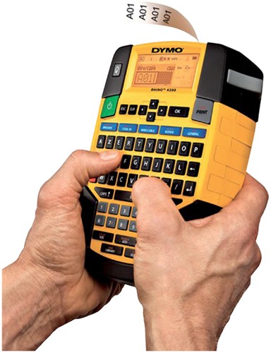 Etiqueteuse Dymo Rhino 4200 Industriel azerty 19mm jaune 1 Stuk-2
