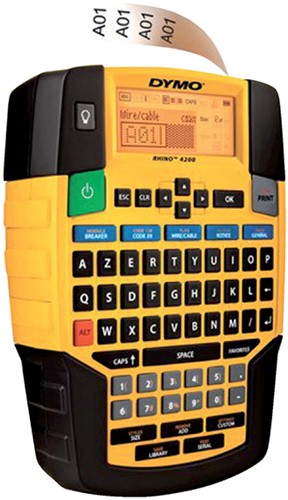 Etiqueteuse Dymo Rhino 4200 Industriel azerty 19mm jaune 1 Stuk