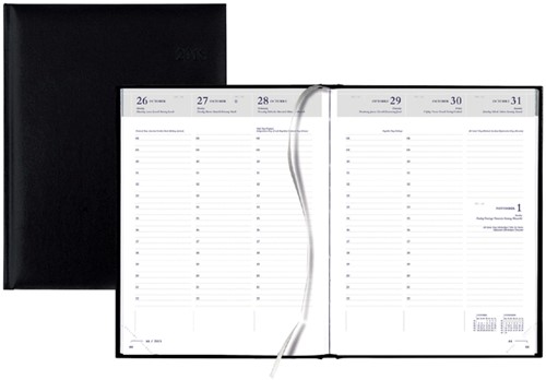Agenda 2027 Quantore A5 7 jours/2 pages 4 langues noir 1 Stuk