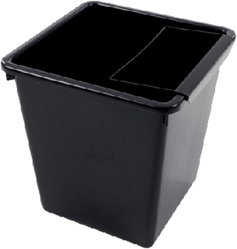 Corbeille à papier synthétique carrée conique 27L noir 1 Stuk-3