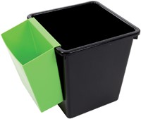 Corbeille à papier synthétique carrée conique 27L noir 1 Stuk-2