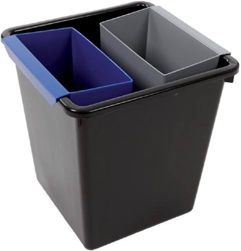 Corbeille à papier synthétique carrée conique 27L noir 1 Stuk-3