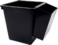 Corbeille à papier synthétique carrée conique 27L noir 1 Stuk-1
