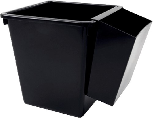 Corbeille à papier synthétique carrée conique 27L noir 1 Stuk-1