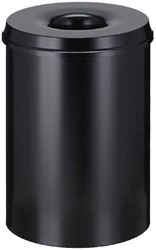 Papierbak+vlamdover Vepabins 30liter 33.5cm zwart 1 Stuk