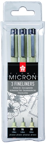 Fineliner Sakura Pigma Micron blister 3 pièces noir 3 Stuk