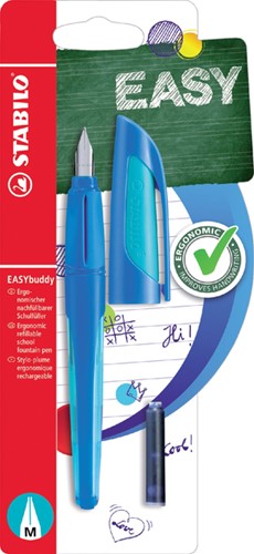 Stylo plume STABILO EASYbuddy droitier Medium bleu clair/bleu foncé blister 1 pièce 1 Stuk