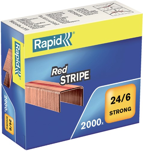 Agrafes Rapid 24/6 Redstripe cuivrée 2000 pièces 2000 Stuk