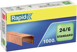 Agrafes Rapid 24/6 cuivrée standard 1000 pièces 1000 Stuk