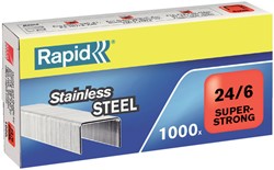 Agrafes Rapid 24/6 acier inox super strong 1000 pièces 1000 Stuk