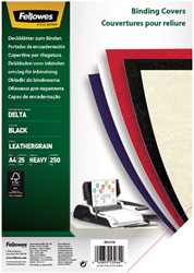 Couverture Fellowes A4 imitation cuir noir 25 pièces 25 Stuk