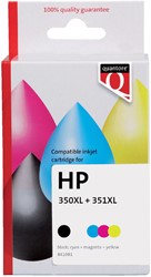 Cartouche d'encre Quantore alternative pour HP CB336EE CB338EE 350XL 351XL noir+couleur 2 Stuk