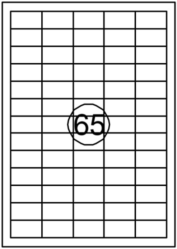 Etiket Quantore 38.1x21.2mm 6500st 100 Vel
