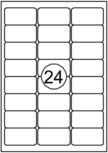 Etiquette Quantore 63,5x33,9mm blanc 2400 pièces 100 Vel