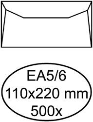 Enveloppe Quantore EA5/6 110x220mm blanc 500 pièces 500 Stuk