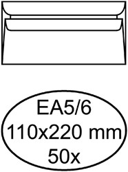 Enveloppe Quantore EA5/6 110x220mm autocollante blanc 50 pièces 50 Stuk