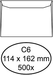 Enveloppe Quantore C6 114x162mm gommée blanc 500 pièces 500 Stuk