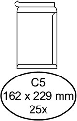Enveloppe Quantore C5 162x229mm autocollante blanc 25 pièces 25 Stuk