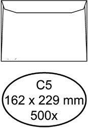 Enveloppe Quantore C5 162x229mm gommée blanc 500 pièces 500 Stuk