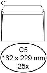 Enveloppe Quantore C5 162x229mm autocollante blanc 25 pièces 25 Stuk