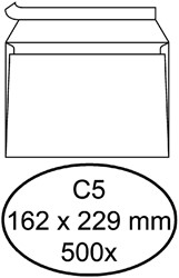 Enveloppe Quantore C5 162x229mm autocollante blanc 500 pièces 500 Stuk
