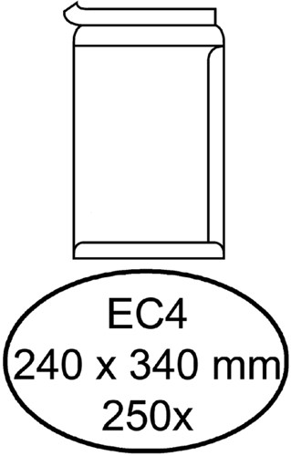 Envelop Hermes akte EC4 240x340 zk 250st wit 250 Stuk