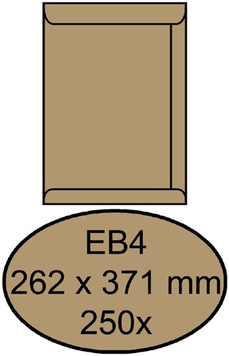 Enveloppe Quantore EB4 262x371mm gommée kraft brun 250 pièces 250 Stuk