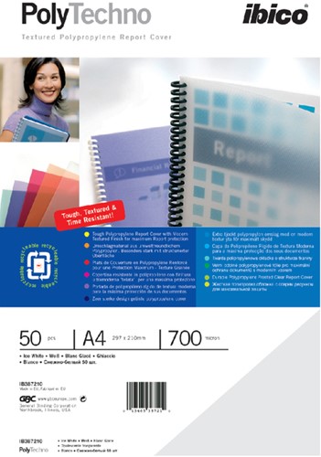 Couverture GBC PolyTechno A4 700 micron blanc glacé 50 pièces 50 Stuk-2