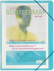 Trieur Djois A4 personnalisable 6 onglets bleu 1 Stuk