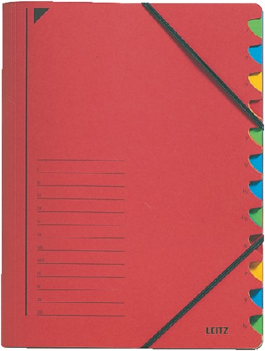 Trieur Leitz 12 intercalaires rouge 1 Stuk
