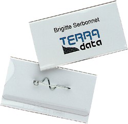 Badge Durable 8008 met speld 40x75mm 1 Stuk