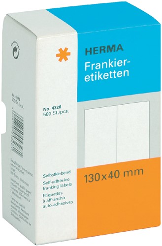 Frankeeretiket HERMA 4328 dubbel 130x40mm 500stuks 250 Vel