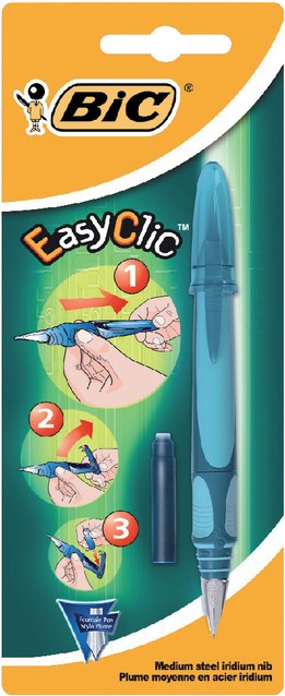 Stylo plume BIC EasyClic Medium blister 1 pièce 1 Stuk