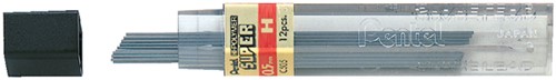 Potloodstift Pentel H 0.5mm 12st zwart 12 Stuk