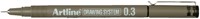 Fineliner Artline technisch 0.3mm zwart 1 Stuk