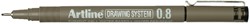 Fineliner Artline technisch 0.8mm zwart 1 Stuk