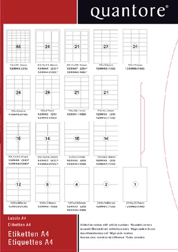 Etiquette Quantore 63,5x33,9mm blanc 2400 pièces 100 Vel-2