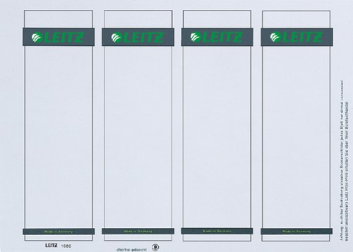 Etiquette dorsale Leitz Large 56x190mm à insérer blanc 100 pièces 100 Stuk
