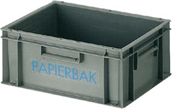 Papierverzamelbak kunststof 40x30x17.5cm grijs 1 Stuk